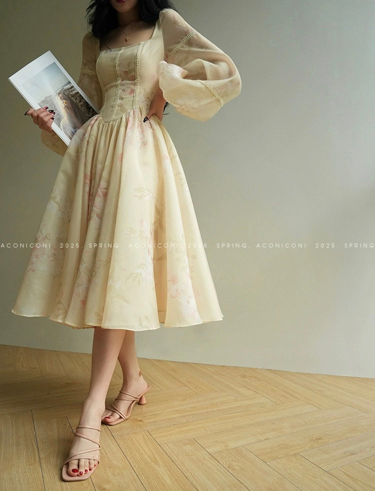 Aconiconi | Apricot Blossoms Flowy Dress