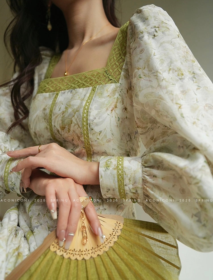Aconiconi ｜ Sage Romance Summer Dress