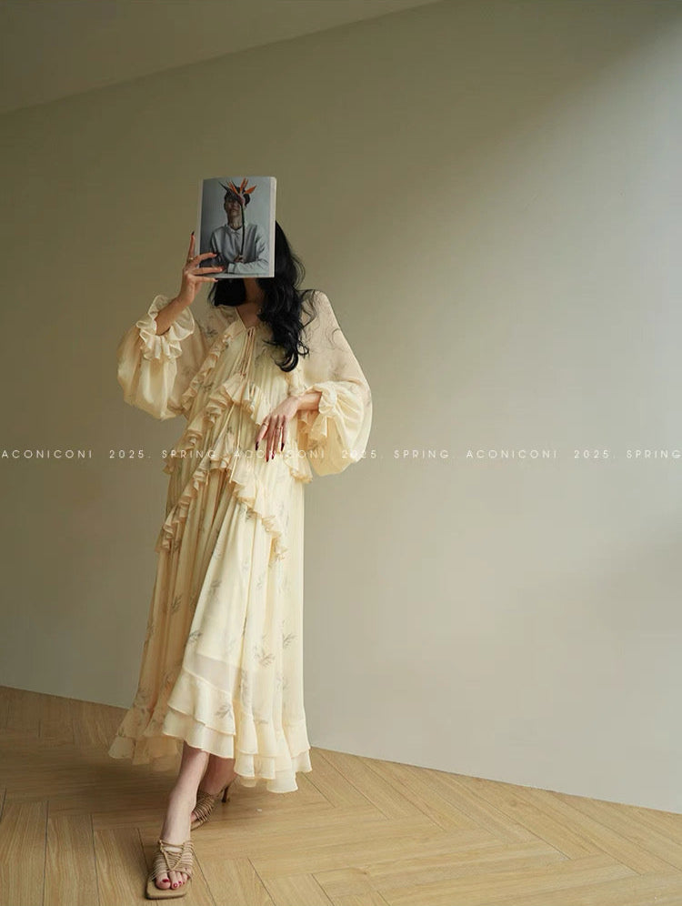 Aconiconi | Misty French Vanilla  Long Dress