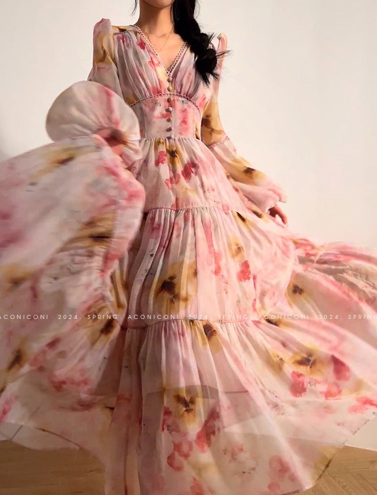 Aconiconi｜Yutang High-End Flowy Dress