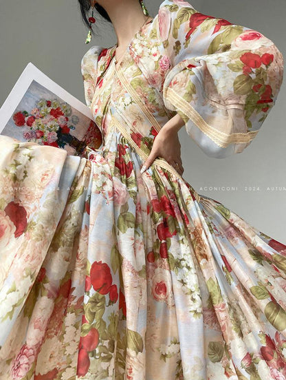 Misty Rose Long Sleeve Long Dress