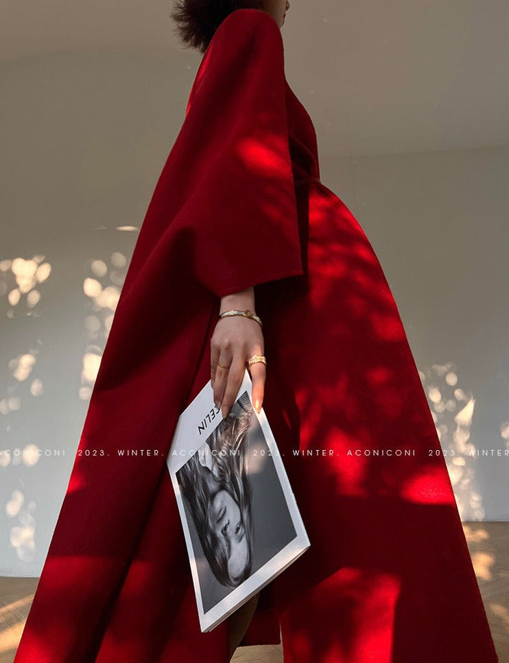 Aconiconi | Elegant  Wool Coat & Dress  Set