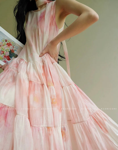 Aconiconi | Vienna Kiss Sleeveless Flowy Dress