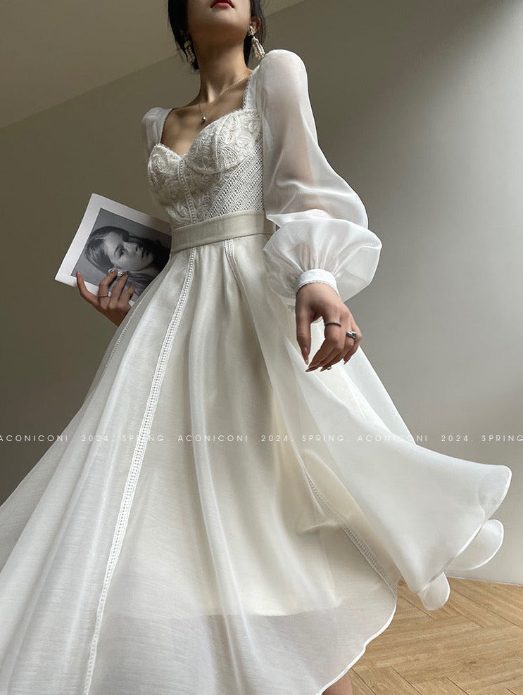 Aconiconi | White Jasmine Luxury Dress