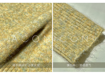 Aconiconi｜Late autumn evening wool knitted suspender dress & cardigan