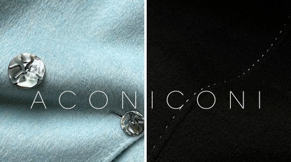 Aconiconi｜Dark Night & Sea Waves Double-Sided Wool Coat