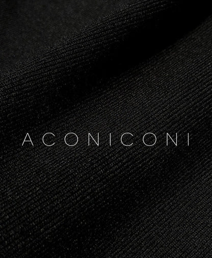 Aconiconi | Dark Night Rose Elegant Slim Fit Dress