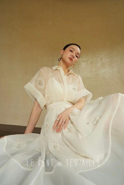 LE VENT & TES AILES | Étoile Blanche Elegant Skirt Set