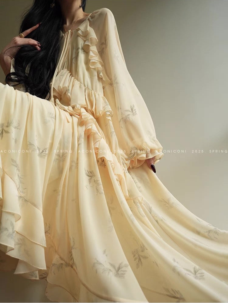 Aconiconi | Misty French Vanilla  Long Dress