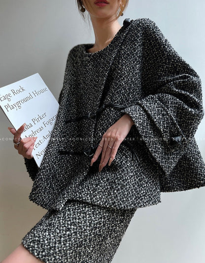 Aconiconi｜Secret Fragrance Tweed wool Skirt Suit