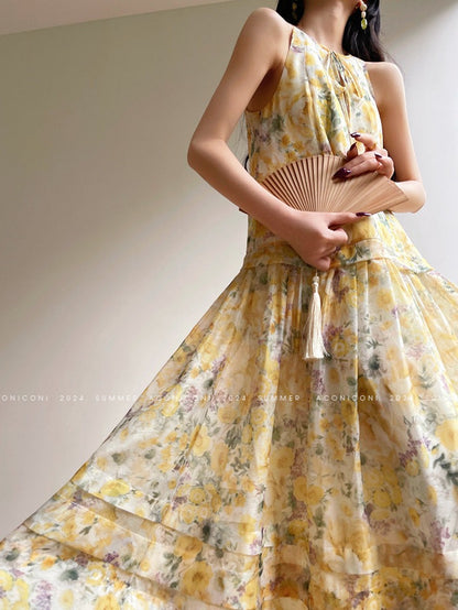 Aconiconi｜Petal Perfection Long Summer Dress