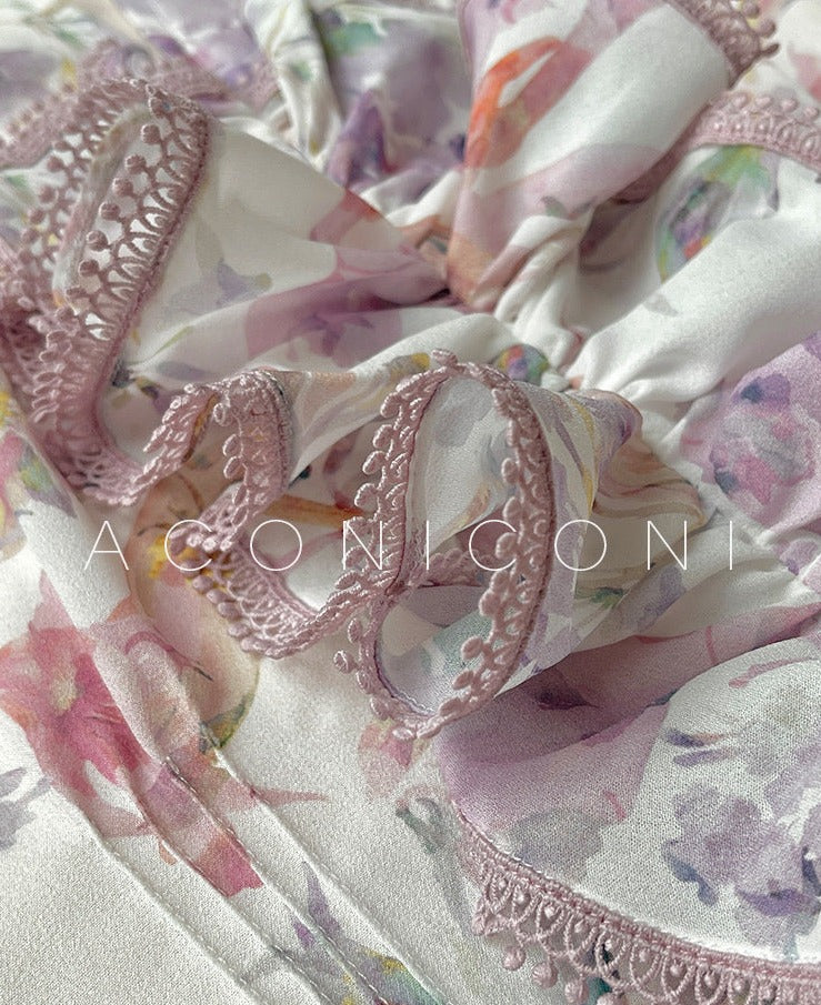 Aconiconi｜Crape Myrtle Floral Feminine Suit