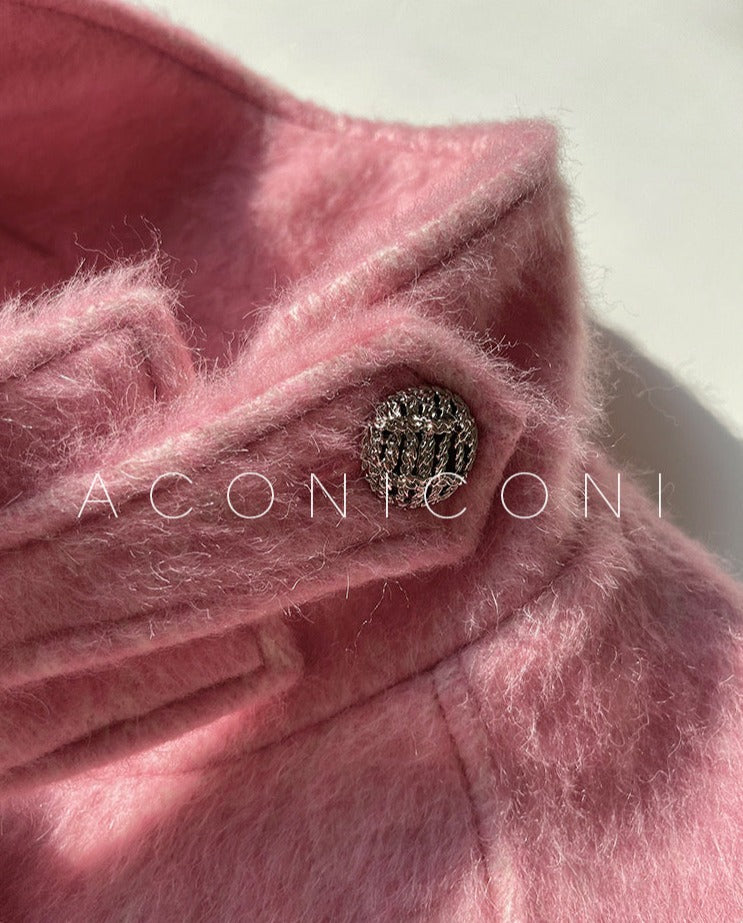 Aconiconi｜Inkstone Retro Stand Collar Wool Coat