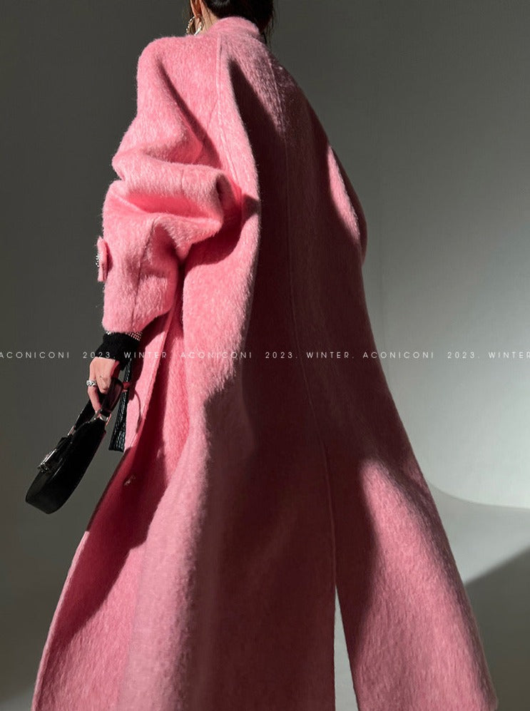 Aconiconi｜Inkstone Retro Stand Collar Wool Coat