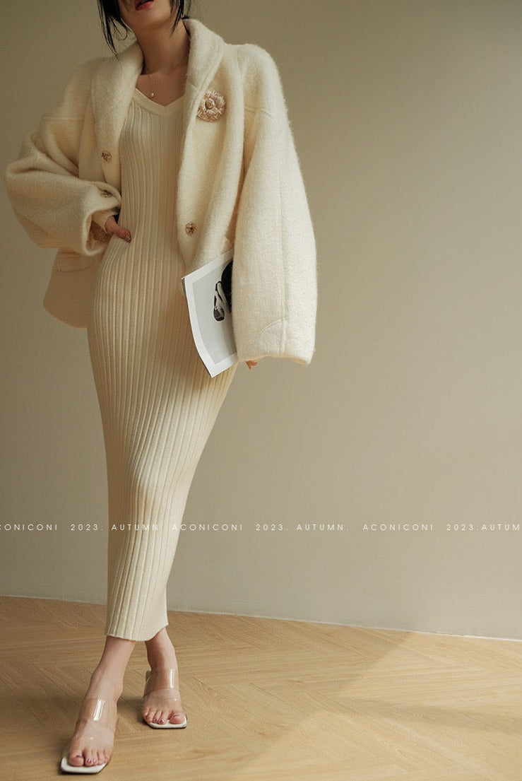 Aconiconi | Whispering Snow Angel Winter Short Wool Coat