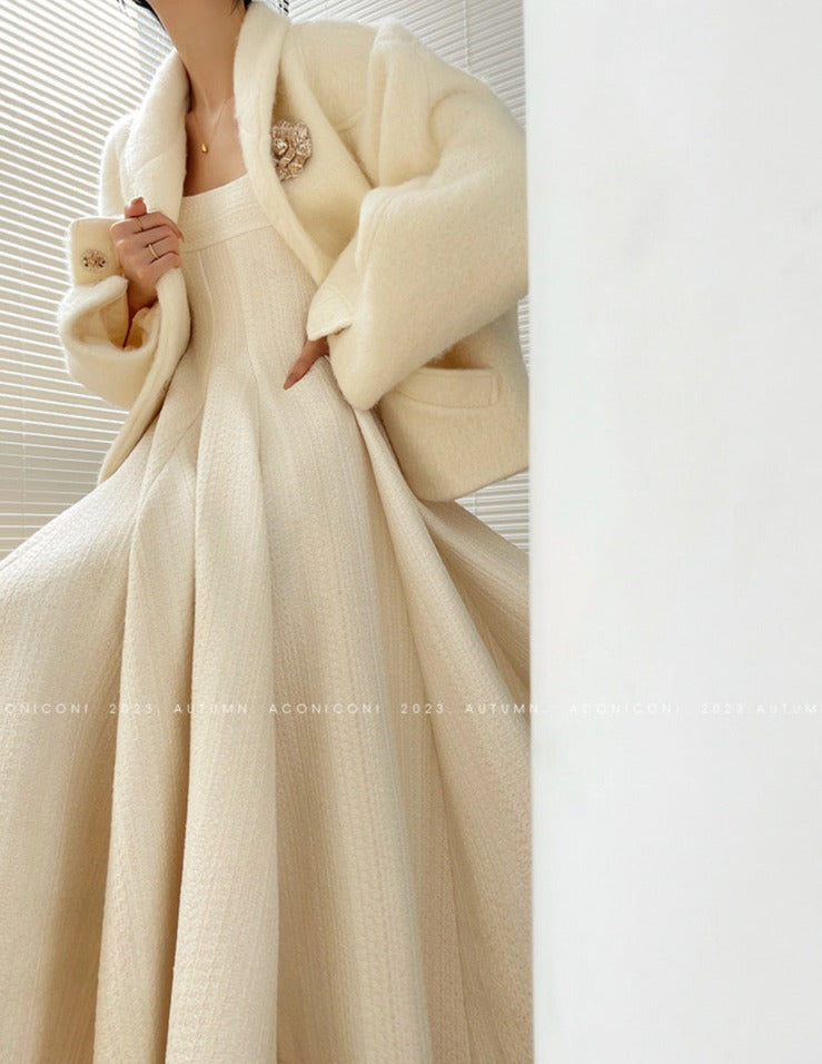 Aconiconi | Whispering Snow Angel Winter Short Wool Coat