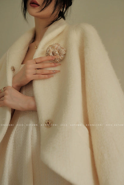 Aconiconi | Whispering Snow Angel Winter Short Wool Coat