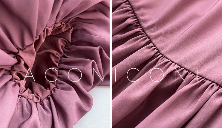 Aconiconi｜Grape Cotton Cloud Ombre Dress