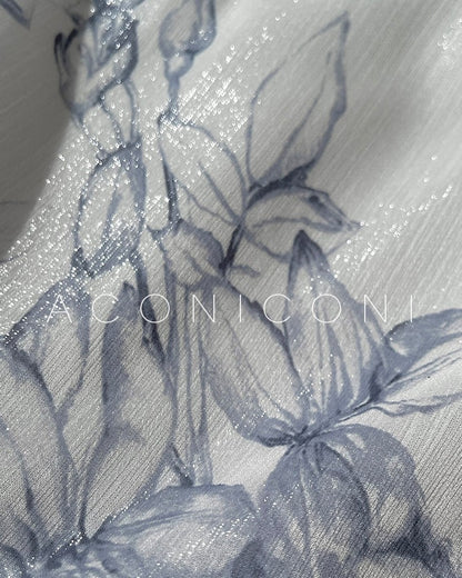 Aconiconi | Angelic Frost Flower Spring Square Neck Lantern Sleeve Set