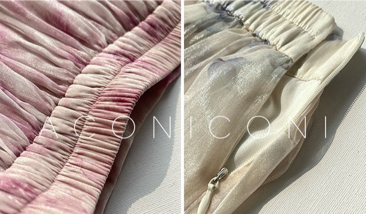 Aconiconi｜Flower Brocade Evening Smoke Broken Flower Fairy Dress