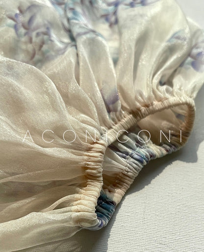 Aconiconi｜Flower Brocade Evening Smoke Broken Flower Fairy Dress