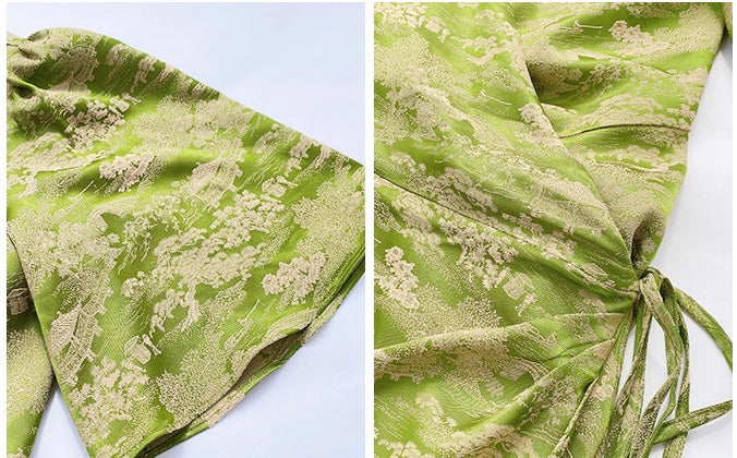 ReVe | New Chinese-Style Dark Pattern Jacquard Phoenix Satin Dress