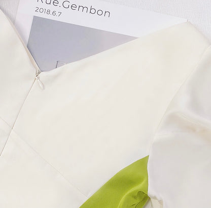 ReVe | high definition phoenix satin three-dimensional bud waist dress