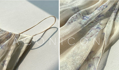 Aconiconi｜Flower Brocade Evening Smoke Broken Flower Fairy Dress