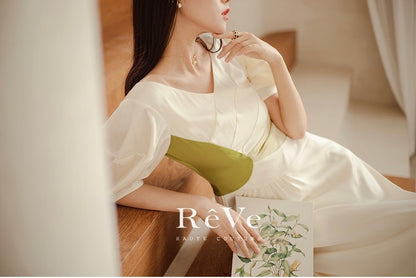 ReVe | high definition phoenix satin three-dimensional bud waist dress