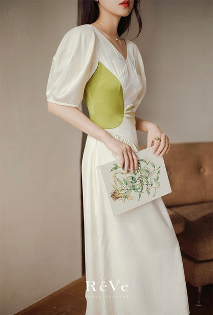 ReVe | high definition phoenix satin three-dimensional bud waist dress