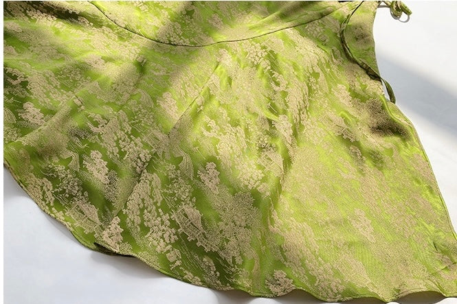 ReVe | New Chinese-Style Dark Pattern Jacquard Phoenix Satin Dress