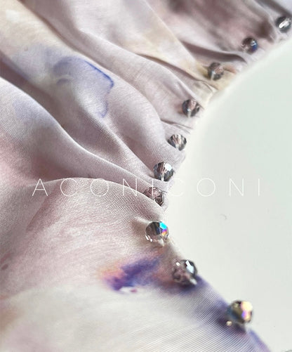 Aconiconi｜Butterfly Dance Wind Firefly French Short Sleeve Dress