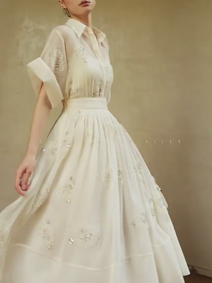 LE VENT & TES AILES | Étoile Blanche Elegant Skirt Set