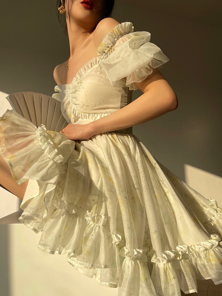 Aconiconi｜Tea Break Fairy Off Shoulder Dress