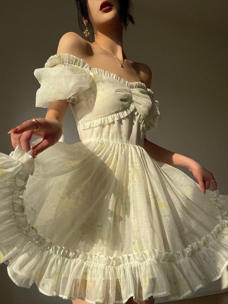 Aconiconi｜Tea Break Fairy Off Shoulder Dress