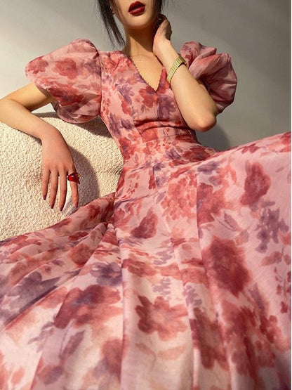 Flowers purple kite romantic luxury high-end beaded dress