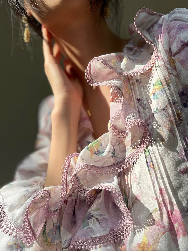 Aconiconi｜Crape Myrtle Floral Feminine Suit