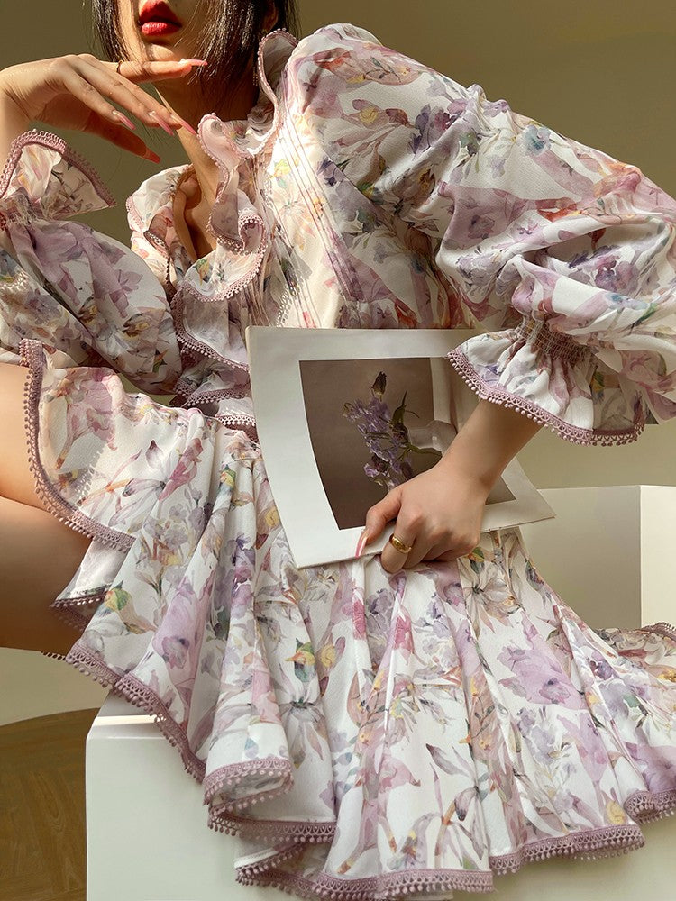 Aconiconi｜Crape Myrtle Floral Feminine Suit