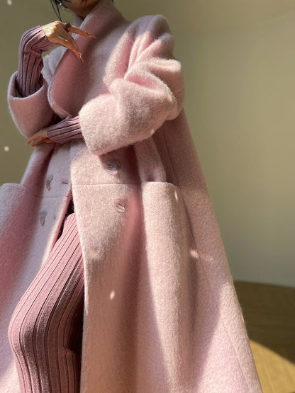 Aconiconi｜Sweet Peach Women's Wool Coat
