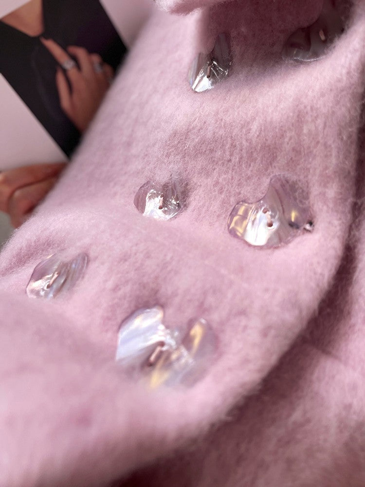 Aconiconi｜Sweet Peach Women's Wool Coat