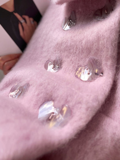 Aconiconi｜Sweet Peach Women's Wool Coat