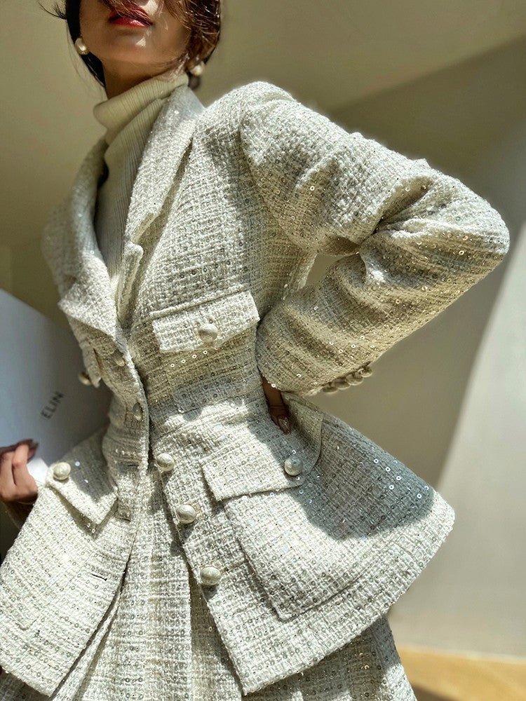 Aconiconi｜Yueluo Suit Sequin Tweed Set