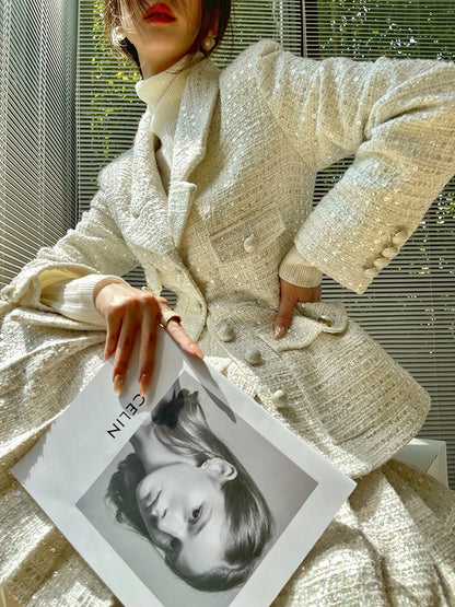 Aconiconi｜Yueluo Suit Sequin Tweed Set