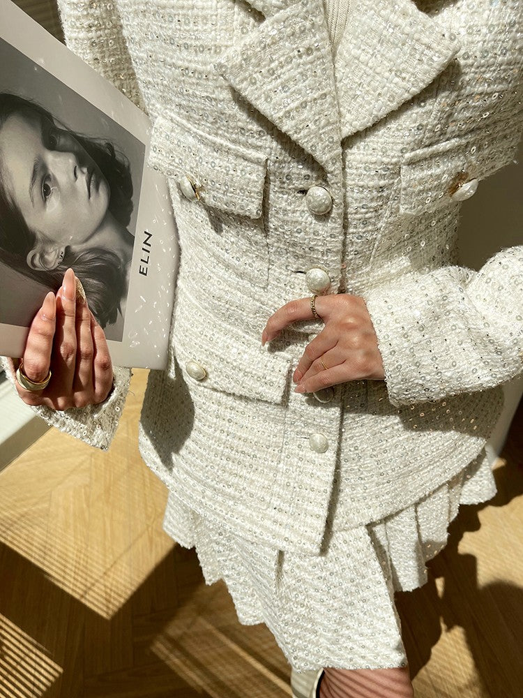Aconiconi｜Yueluo Suit Sequin Tweed Set