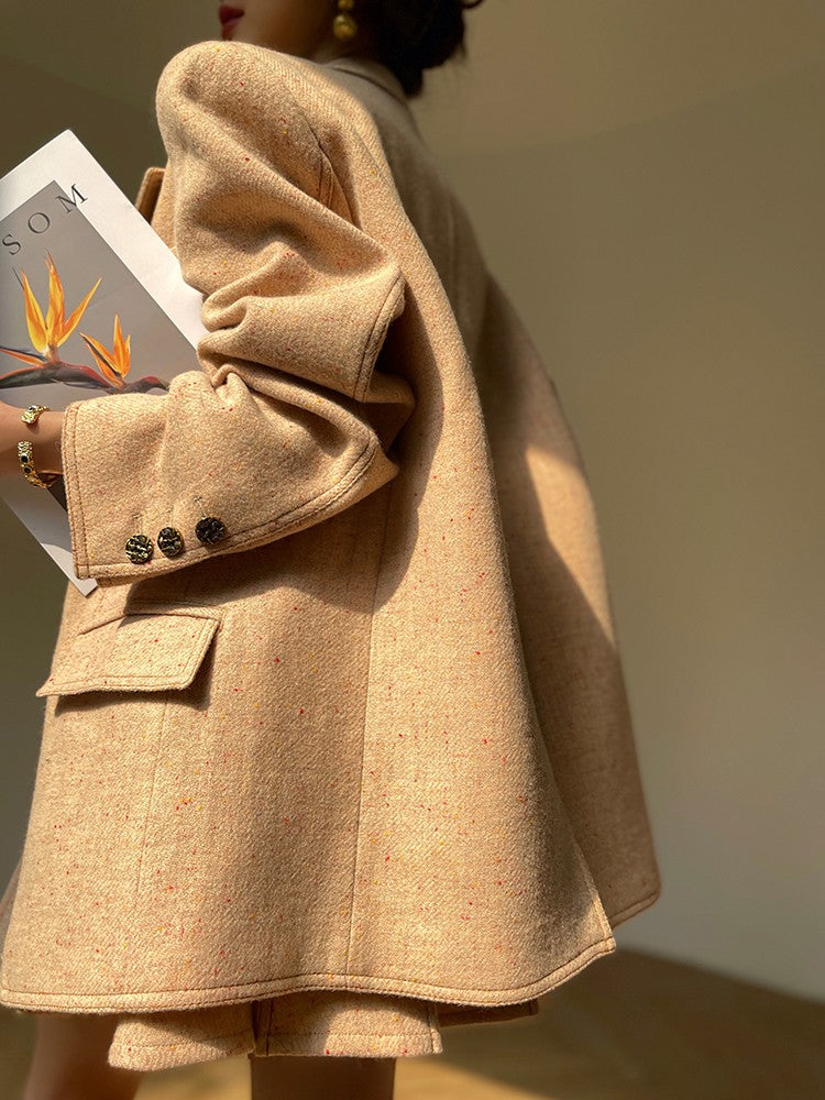 Aconiconi | Maillard Girl's French Temperament Blazer Pleated Skirt Suit