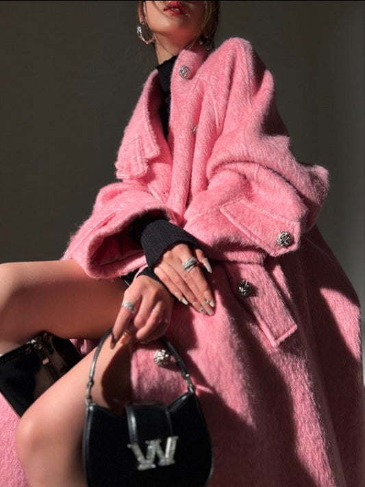 Aconiconi｜Inkstone Retro Stand Collar Wool Coat