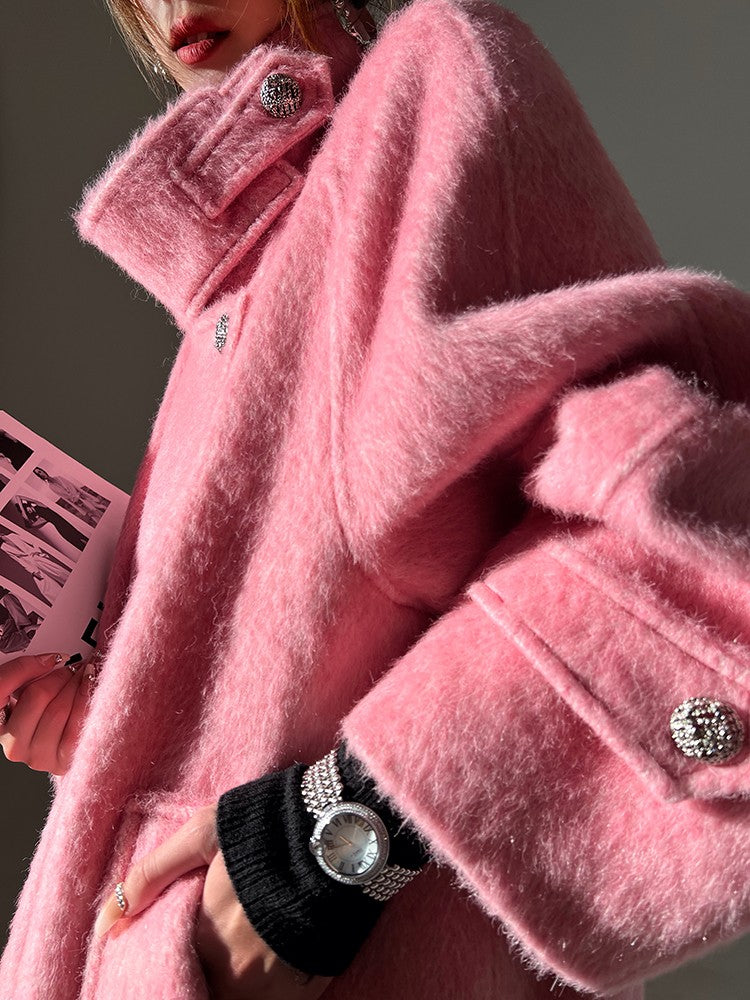 Aconiconi｜Inkstone Retro Stand Collar Wool Coat