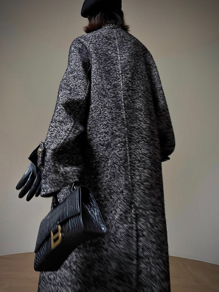 Aconiconi｜Inkstone Retro Stand Collar Wool Coat