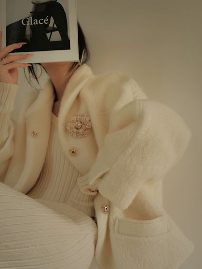 Aconiconi | Whispering Snow Angel Winter Short Wool Coat