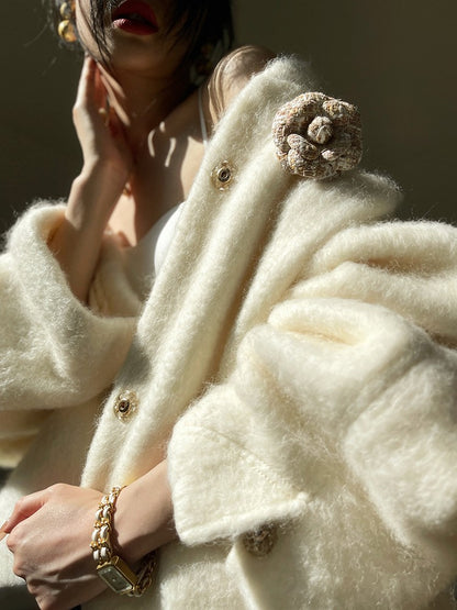 Aconiconi | Whispering Snow Angel Winter Short Wool Coat